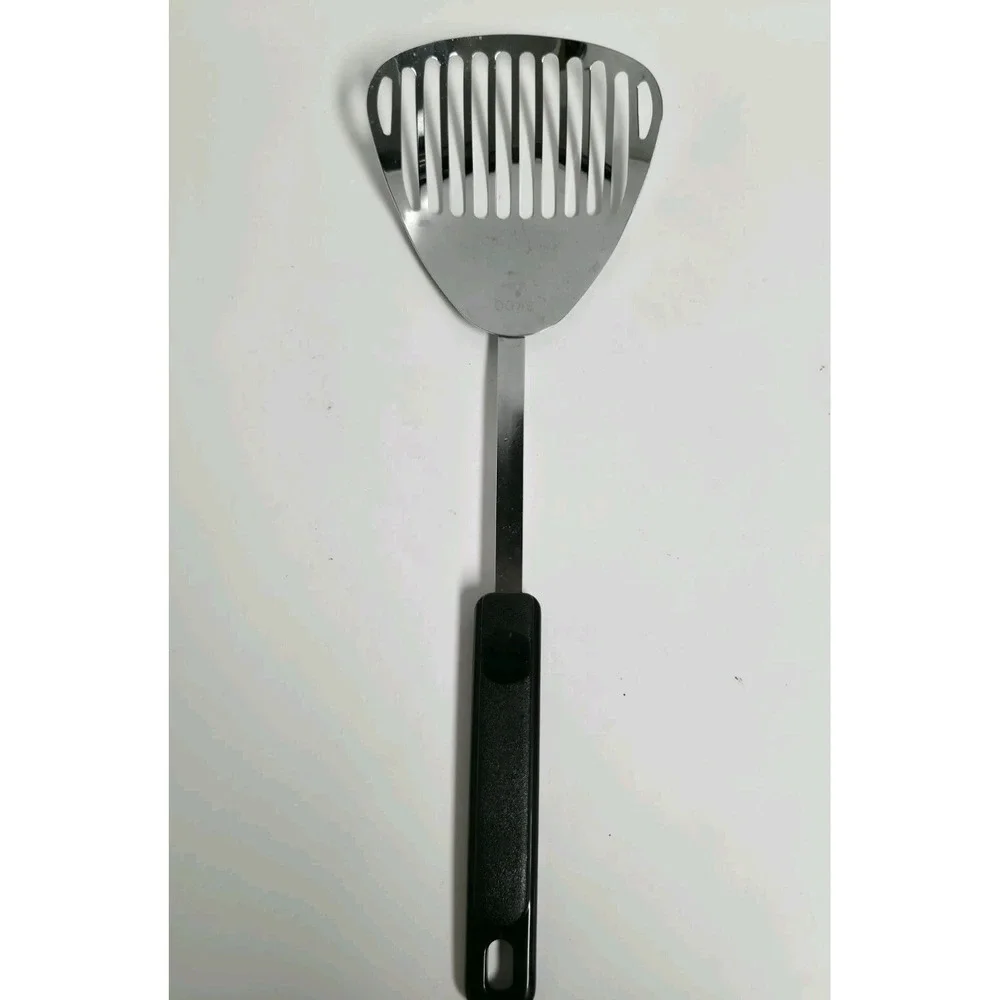 Vtg Ekco Kitchamajig Slotted Strainer Spoon Mixing Fry Spatula Black Handle 12